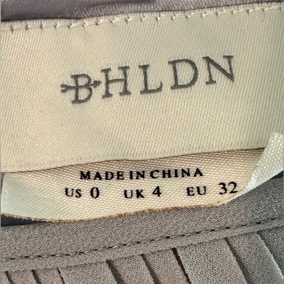 NWT BHLDN Anthropologie 0 Madrie Maxi Dress Fog Grey Bridesmaid Halter Chiffon - Picture 8 of 14